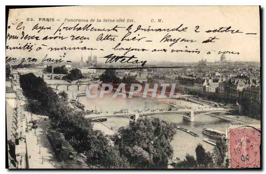 CPA Paris Panorama de la Seine cote Est 