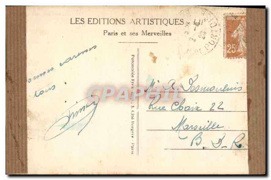 CPA Paris Le Trocadero et le Pont d'lena  — Rückseite