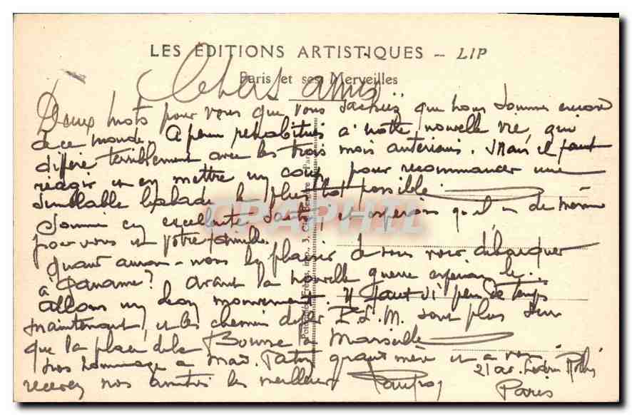 CPA Paris La Madeleine  — Rückseite