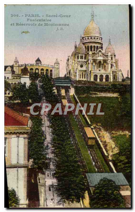 Paris - Sacré-Cœur et Funiculaire de Montmartre — J.H. — n° 206
