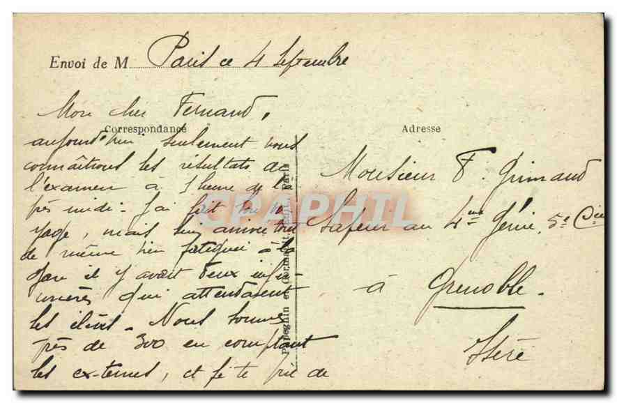 CPA Paris L'Arc de Triomphe de l'Etoile  — Rückseite