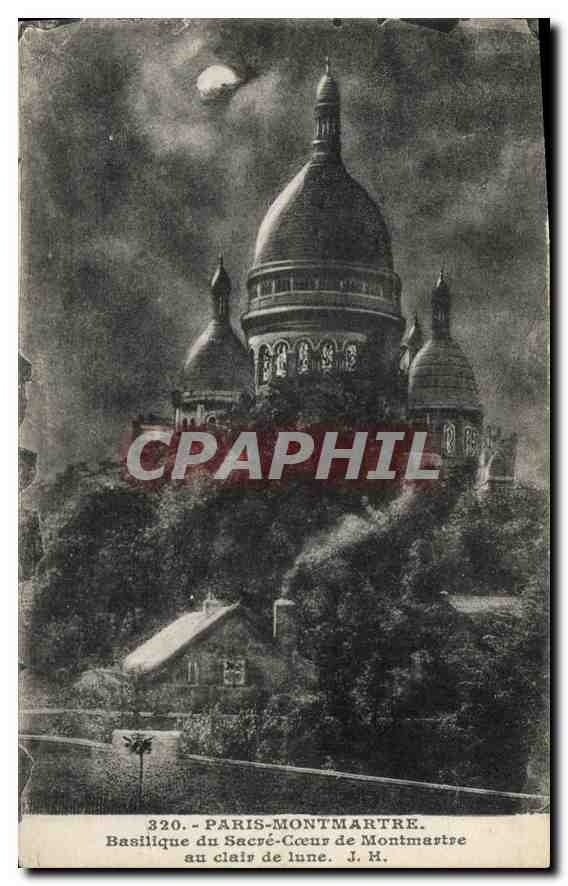 CPA Paris Montmartre Basilique du Sacre Coeur de Montmartre au Clair de Lune 