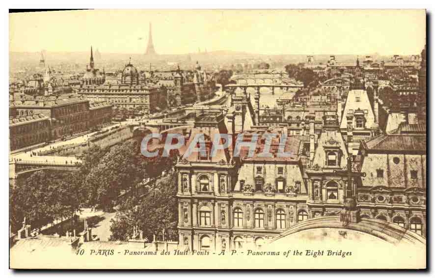 CPA Paris Panorama des Huit Ponts 