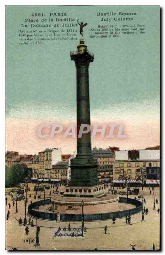 CPA Paris Place de la Bastille La Colonne de Juillet 