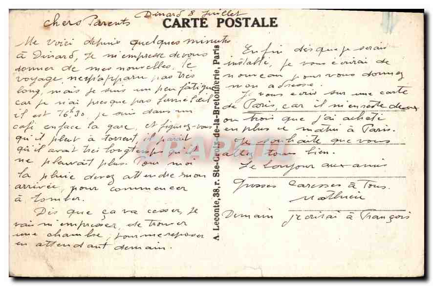 CPA Paris La Basilique du Sacre Coeur  — Rückseite