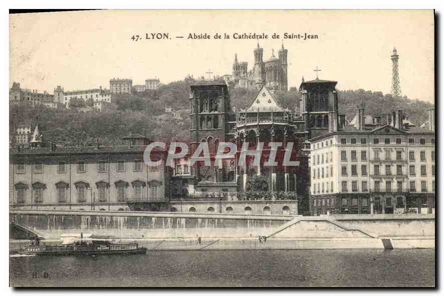 CPA Lyon Abside de la Cathedrale de Saint Jean 