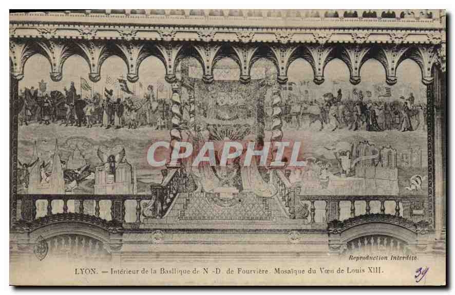 CPA Lyon Interieur de la Basilique de ND de Fourviere Mosaique du Voeu de Louis XIII 