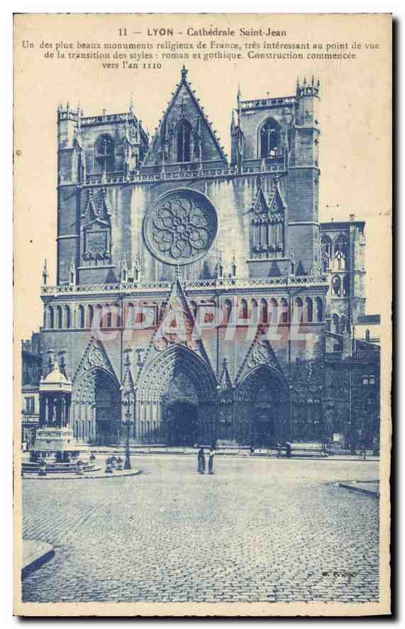 CPA Lyon Cathedrale Saint Jean Un des plus beaux monuments religeux de France 