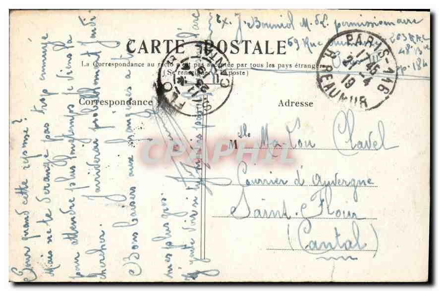 CPA Paris L'Arc de Triomphe de l'Etoile  — Rückseite