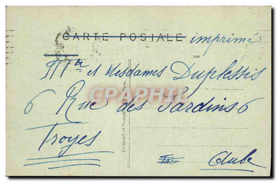 CPA Paris Le Jardin des Tuileries et l'Arc de Triomphe du Carrousel  — Rückseite