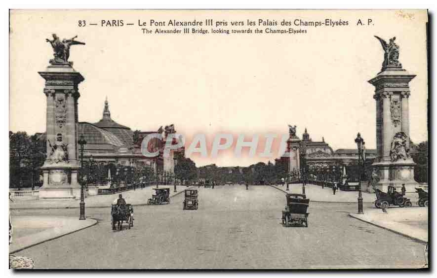 CPA Paris Le Pont Alexandre III pris vers les Palais des Champs Elysees 