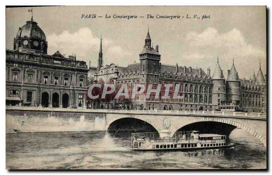 CPA Paris La Conciergerie Bateau Peniche