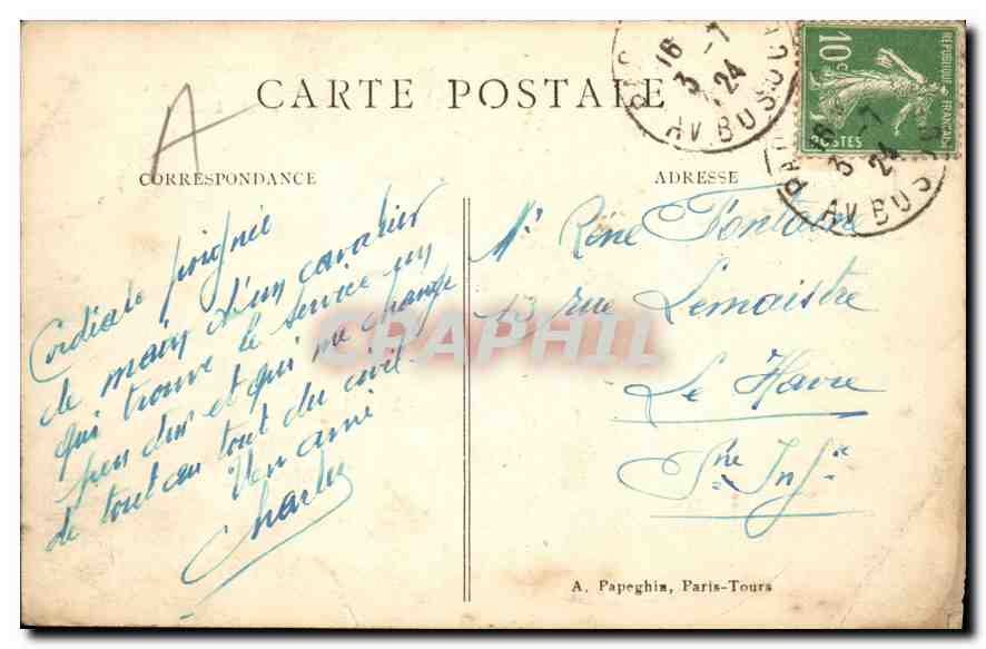 CPA Paris L'Arc de Triomphe et la tombe du Soldat inconnu  — Rückseite