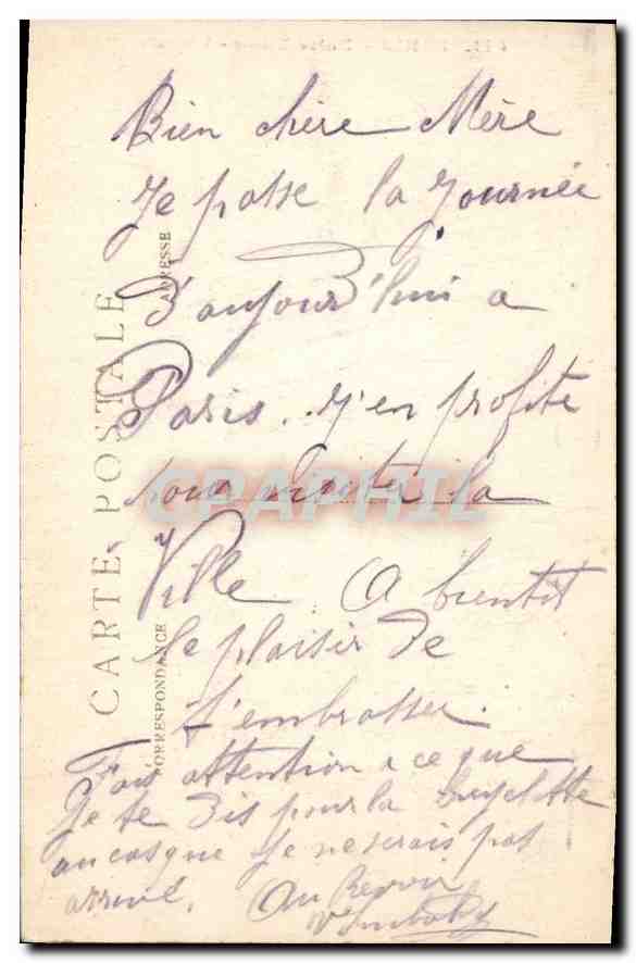 CPA Paris Notre Dame Facade  — Verso