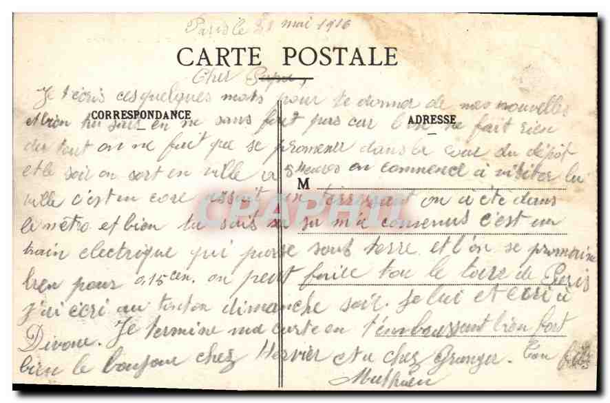 CPA Paris La Place de la Concorde  — Rückseite