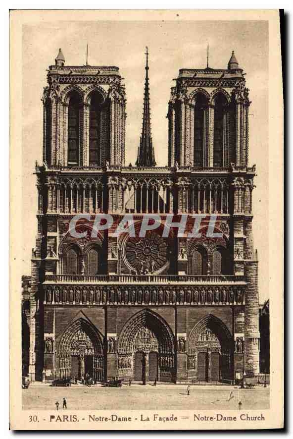 CPA Paris Notre Dame La Facade 