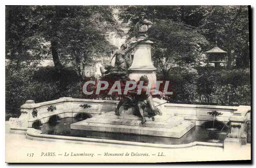 CPA Paris Le Luxembourg Monument de DelaCroix 