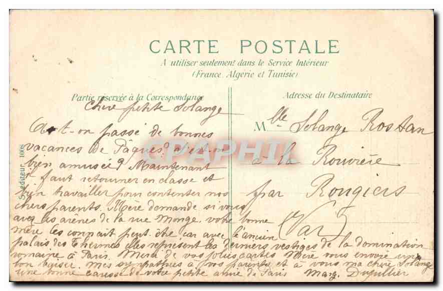 CPA Paris Eglise de la Trinite  — Verso