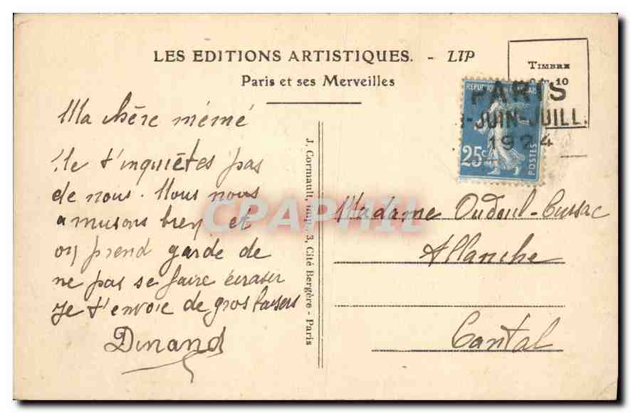 CPA Paris Le Grand Palais  — Rückseite