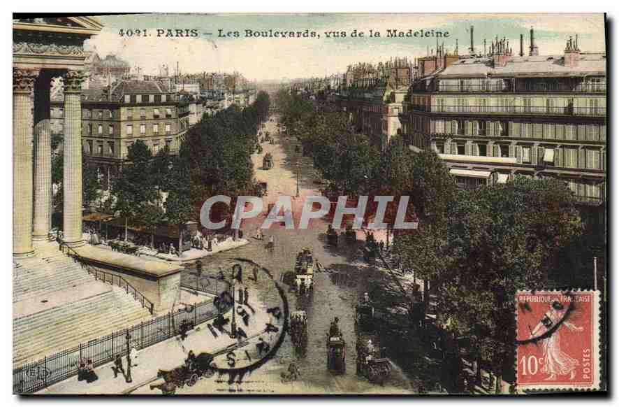 CPA Paris Les Boulevarde vue de la Madeleine 