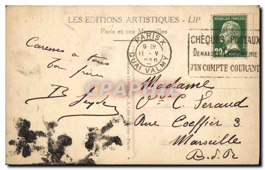 CPA Paris Le Pont Alexandre III  — Rückseite
