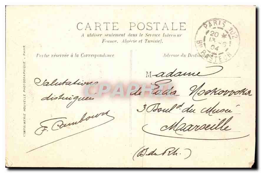 CPA Paris Le Grand Palais  — Rückseite