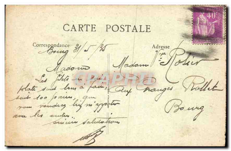 CPA Paris Le Tribunal de Commerce et le Palais de Justice  — Rückseite