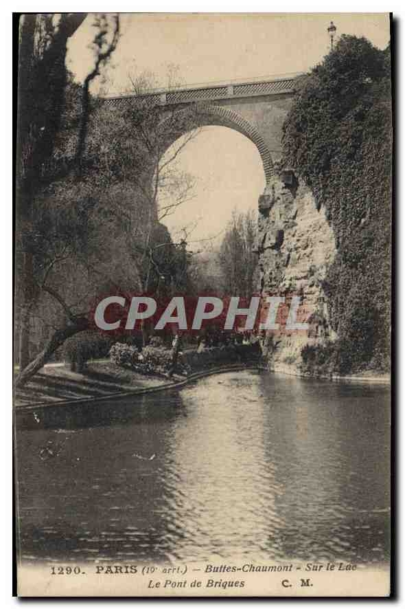 CPA Paris Buttes Chaumont Sur le Lac Le Pont de Briques 
