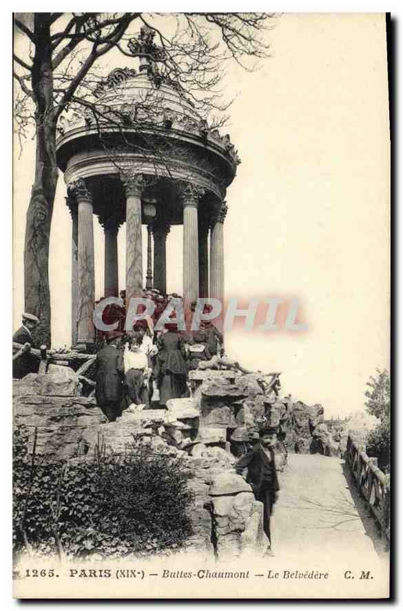CPA Paris Buttes Chaumont Le Belvedere 