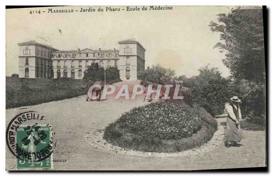 CPA Marseille Jardin du Pharo Ecole de Medecine 