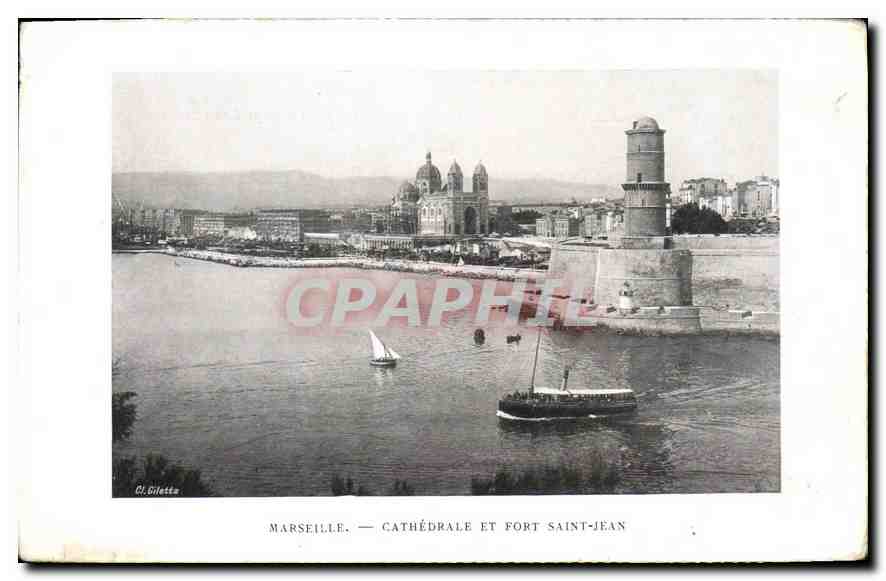CPA Marseille Cathedrale et Fort Saint Jean 
