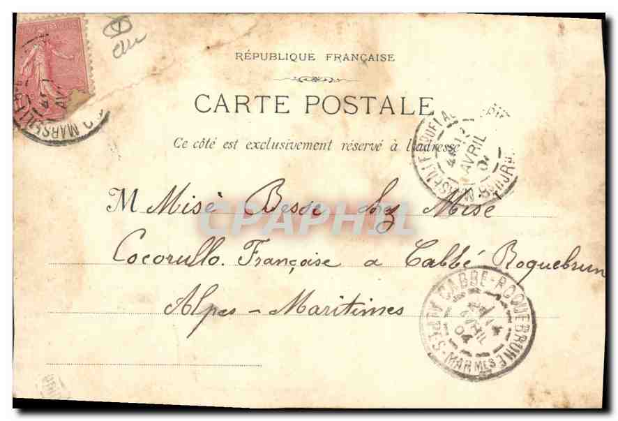 Poissonnière — Marseille — phot. Lacou Marseillle, Type Marseillais 373 — Rückseite