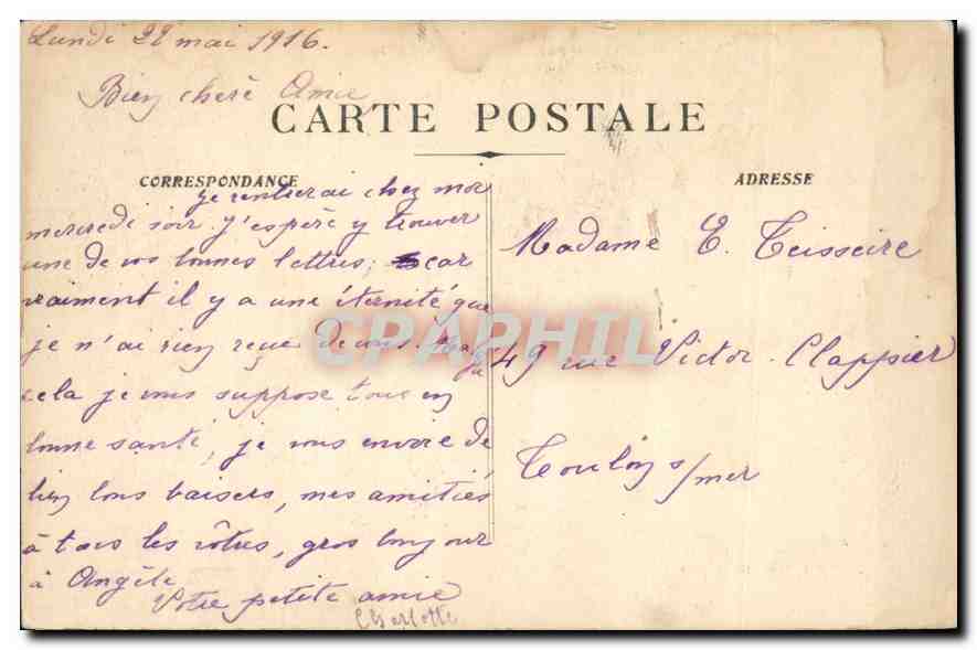 CPA Marseille Fontaine et Place Estrangin  — Verso