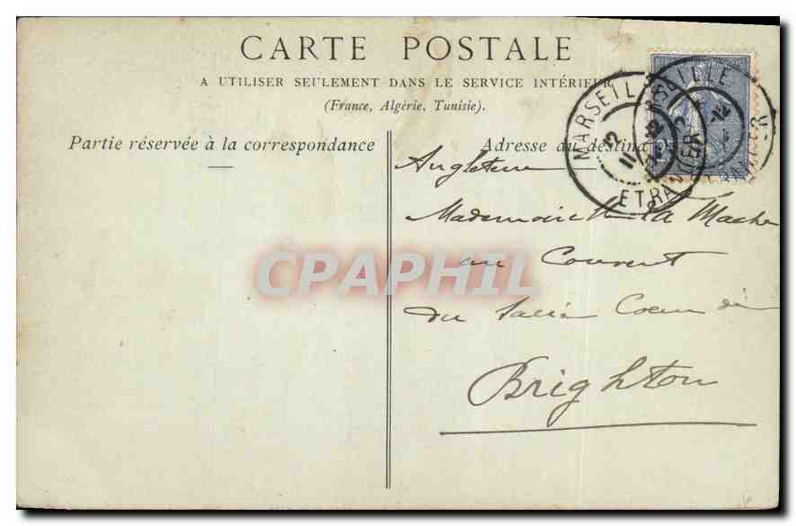 CPA Marseille L'Ascenseur et Notre Dame de la Garde  — Rückseite