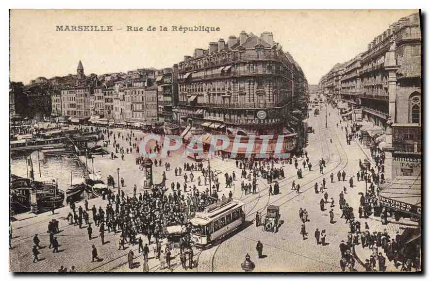 MARSILLA — Rue de la République — Editor: Phototypie de Marseille - Anverso
