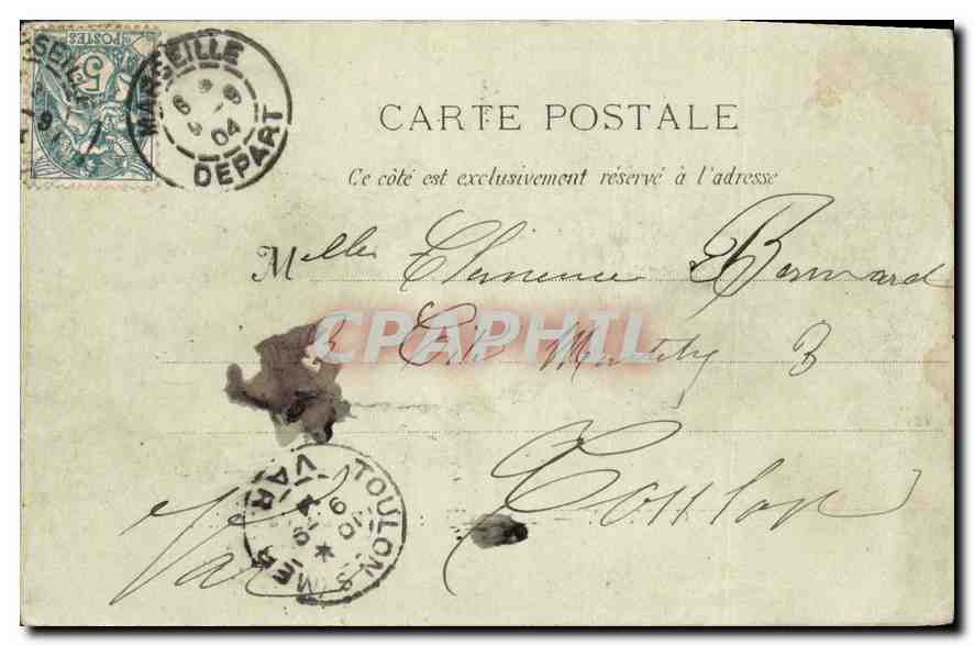 CPA Marseille Le Palais de Justice  — Rückseite