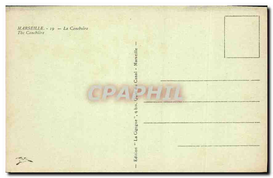 CPA Marseille Le Canebiere  — Verso