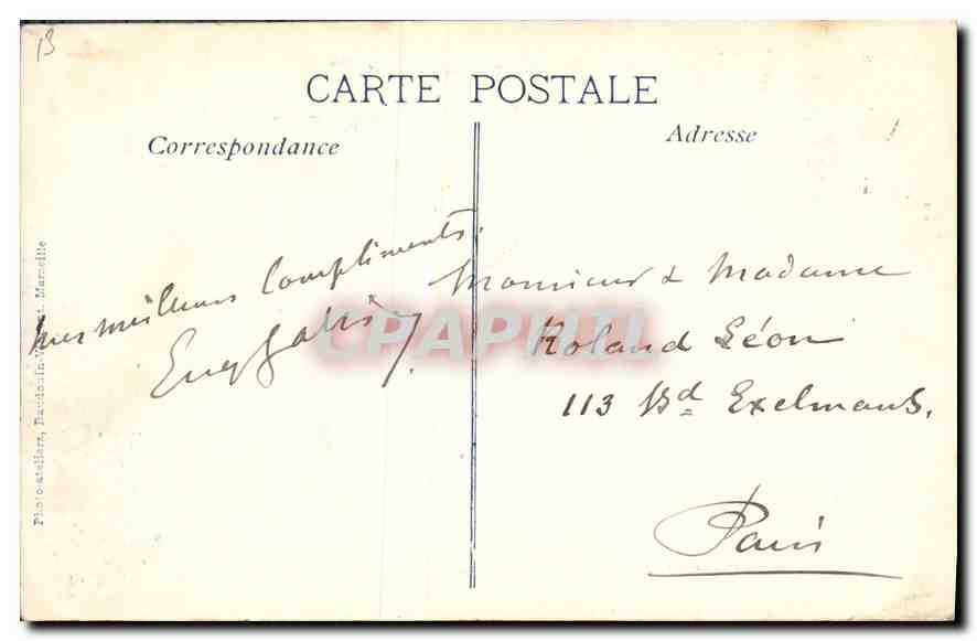 CPA Marseille Le Chateau d'If  — Rückseite