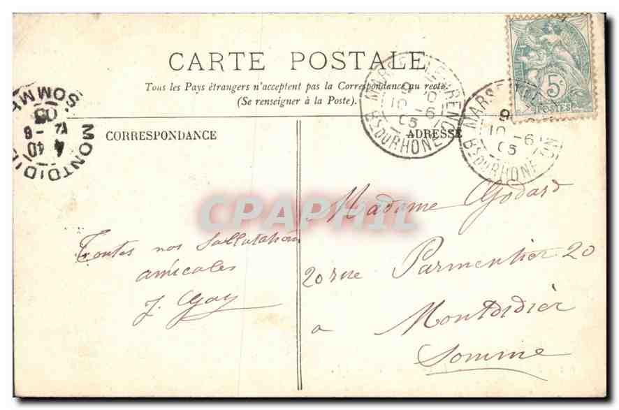 CPA Marseille Le Chateau d'If  — Rückseite