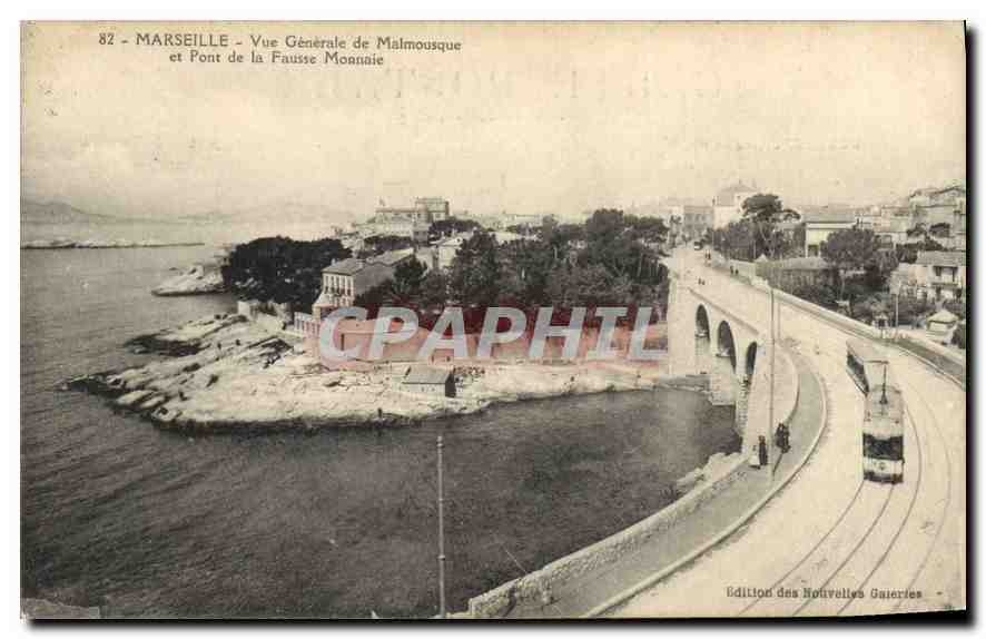 Marseille — Vue Générale de Malmousque et Pont de la Fausse Monnaie — Édition des Nouvelles Galeries