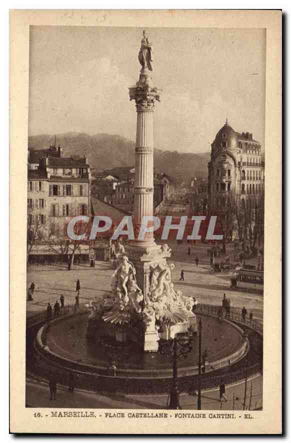 CPA Marseille Place Castellane Fontaine Cantini 