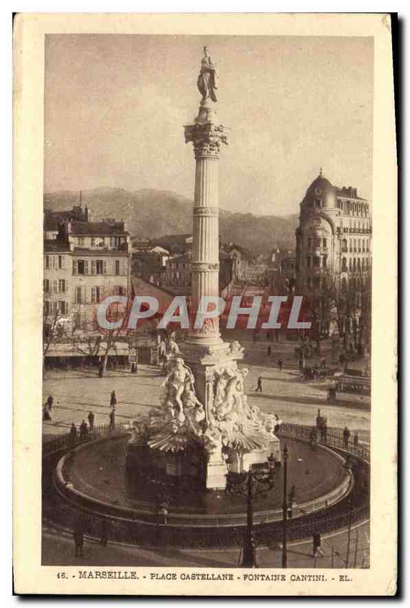 CPA Marseille Place Castellane Fontaine Cantini 