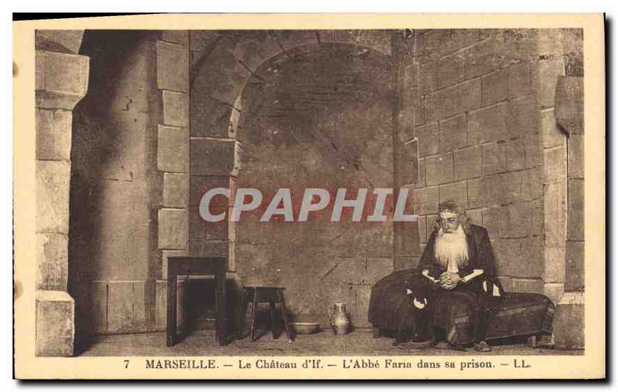 CPA Marseille Le Chateau d'If L'Abbe Faria dans sa prison 