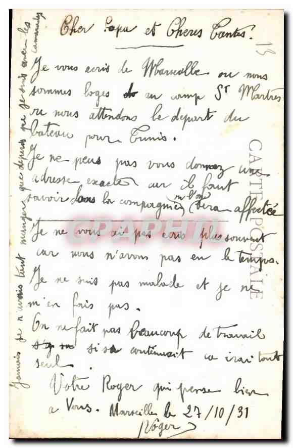 CPA Marseille Le Chateau d'If  — Rückseite