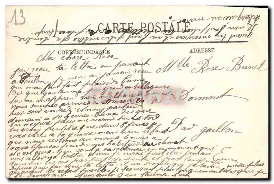 CPA Marseille Le Chateau d'If  — Verso