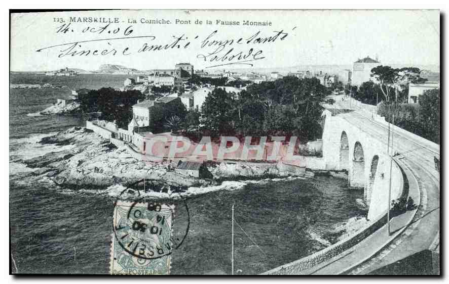 CPA Marseille La Corniche Pont de la Fausse Monnaie 