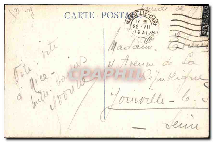 CPA Marseille ND de la Garde  — Rückseite