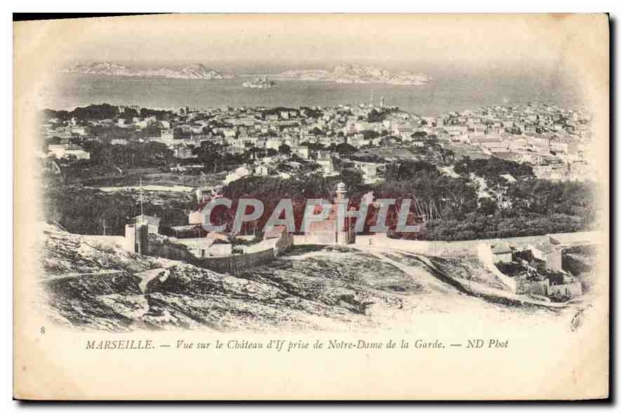 CPA Marseille Vue sur le Chateau d'If prise de Notre Dame de la Garde 