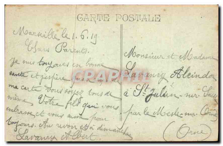 CPA Marseille Vue generale sur ND de la Garde  — Rückseite