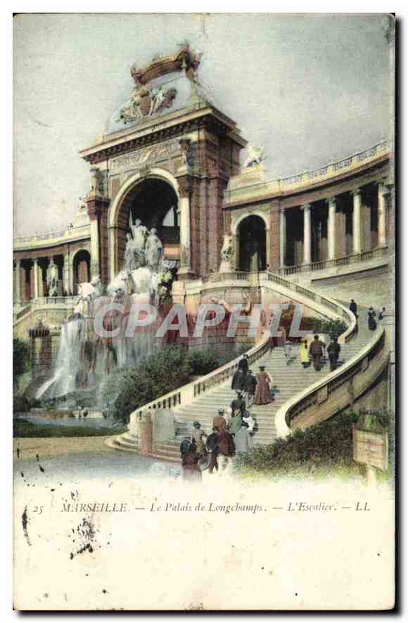 CPA Marseille Le Palais de Longchamp L'Escalier 
